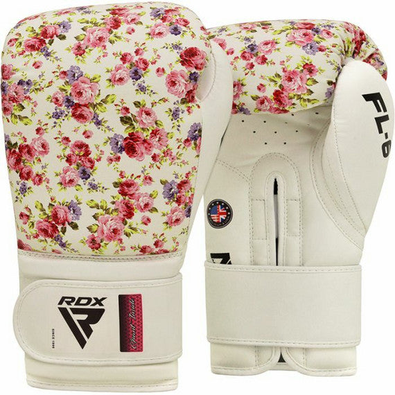 FL6 Floral Boxing Gloves, White