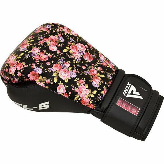 FL5 Floral Boxing Gloves, Black