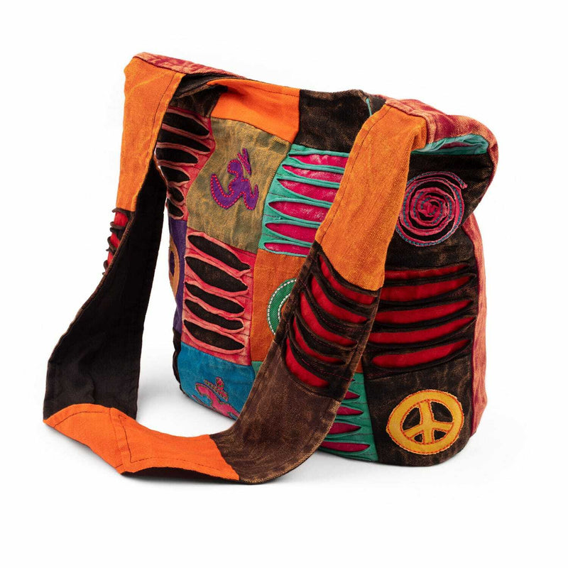 Om Shanti Bag - Patchwork Hippie Taske, flerfarvet