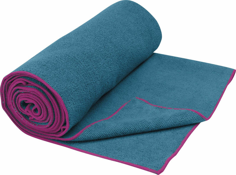 Yogahåndklæde, blå/fuchsia